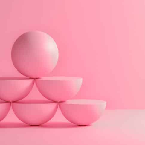 3D Scene Abstract Romance Background Wallpaper Clean Pink color / 3D Render