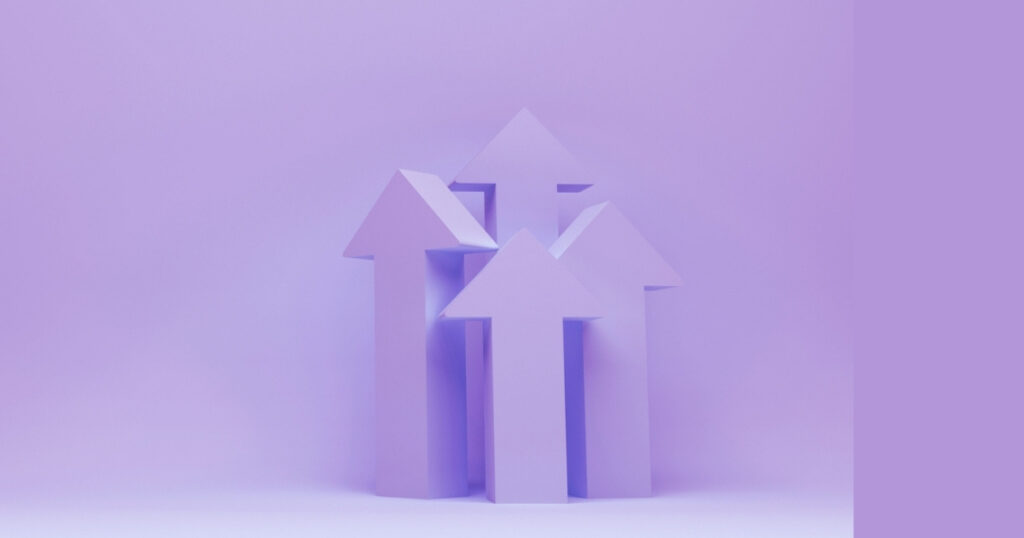 Purple arrows pointing upwards