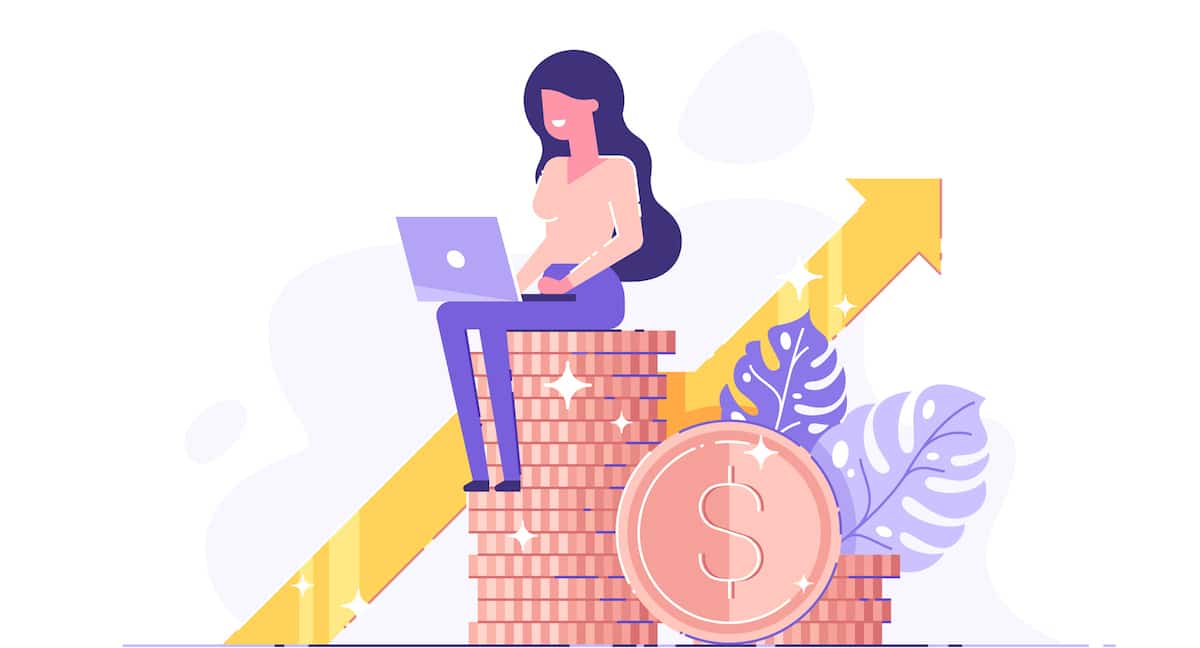 Woman making money