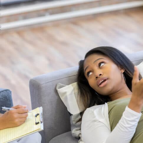 counseling session with black female therapist and black patient