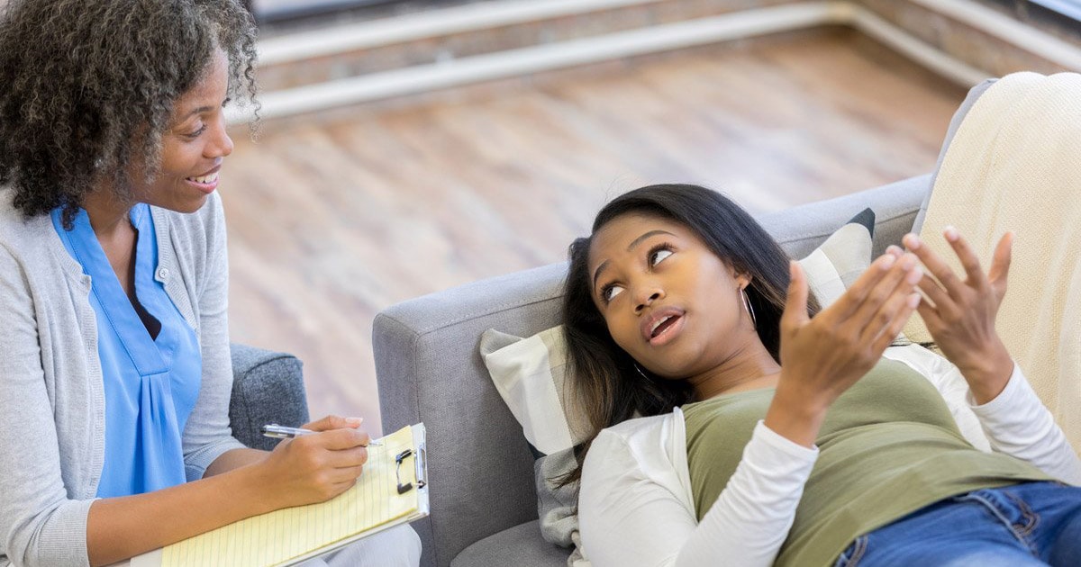 counseling session with black female therapist and black patient