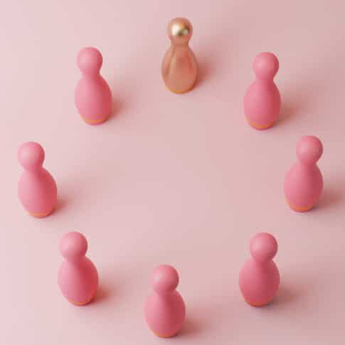 3D Inclusive Leadership. Woman leader concept. 3D render