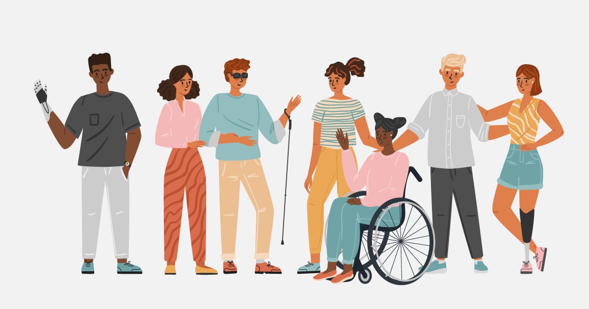 group of people with diverse disabilities