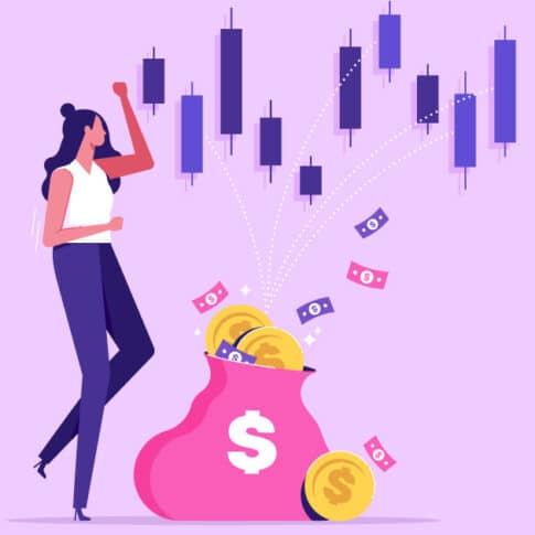 woman taking charge of her finances illustration