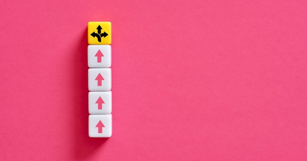 Arrow blocks with direction choice concept