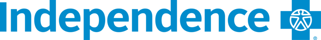 Independence logo with blue cross symbol