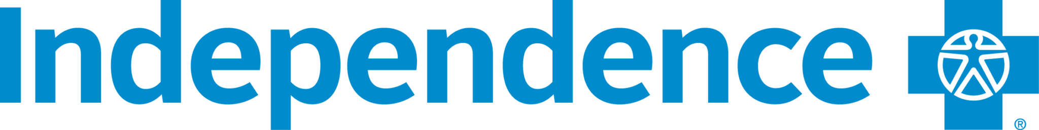 Independence logo with blue cross symbol