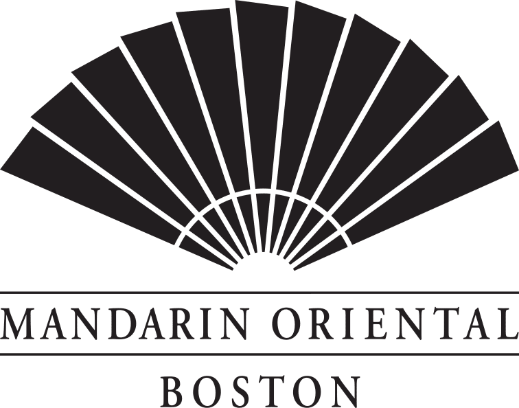 Mandarin Oriental Boston logo with fan design.