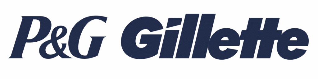 P&G Gillette logo in dark blue font