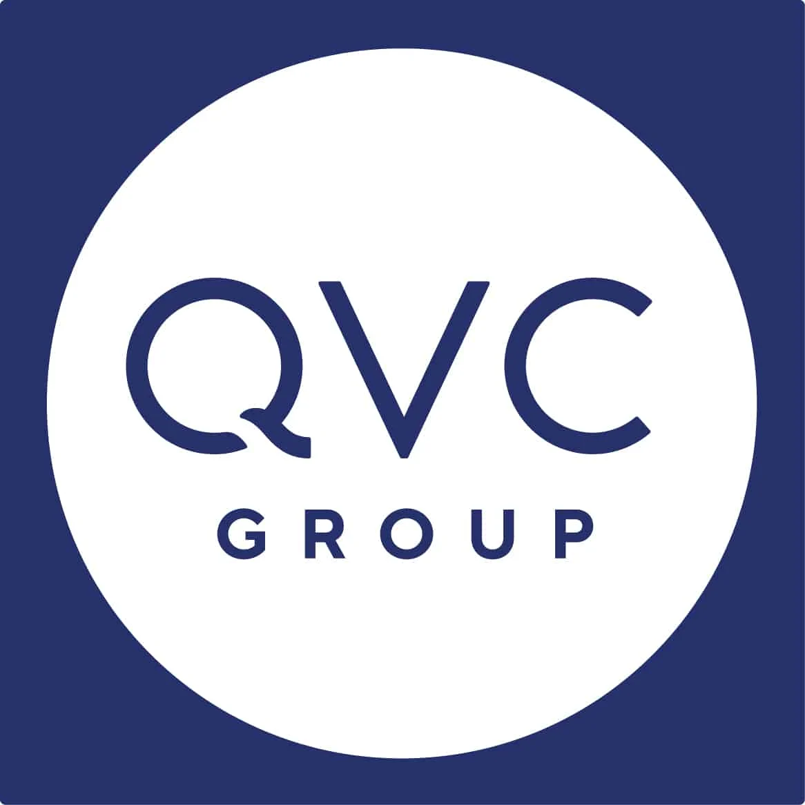 QVC Group logo on blue background.