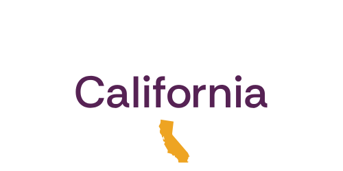 California text with state shape below.