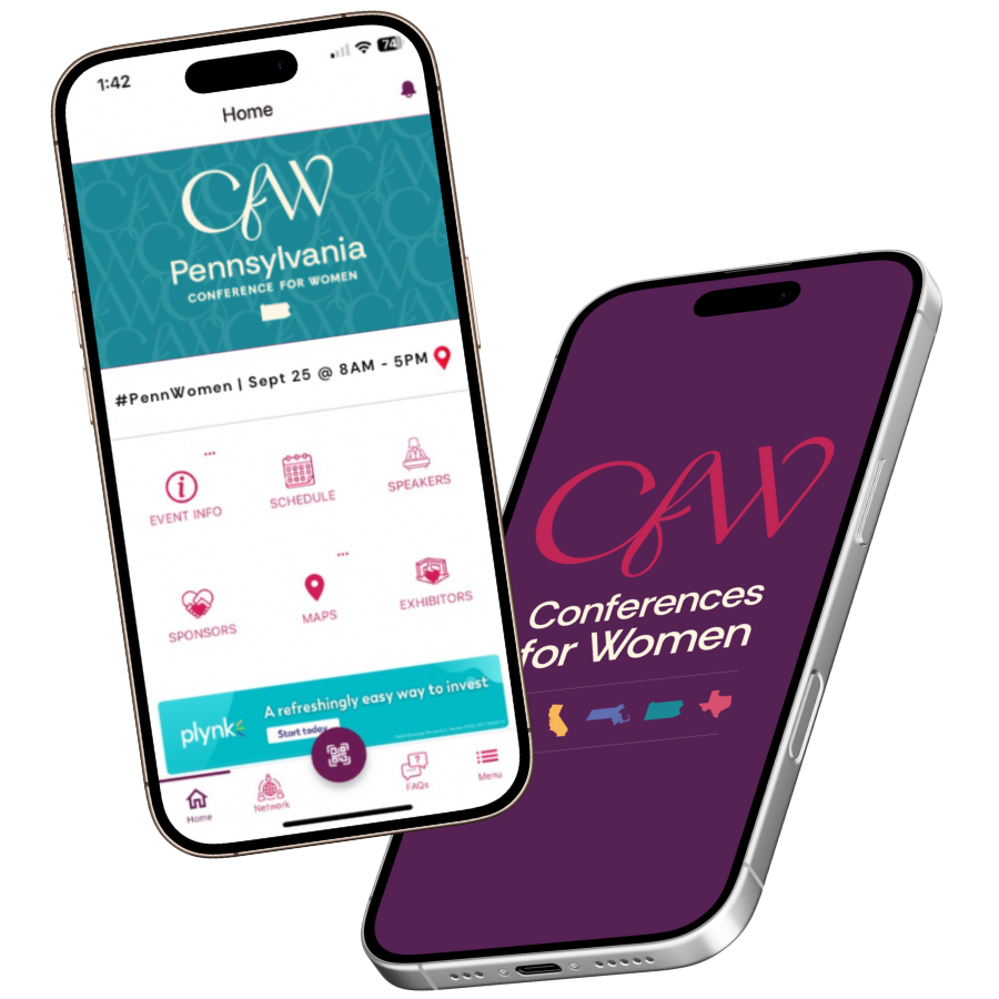 Pennsylvania Conference for Women mobile app interface