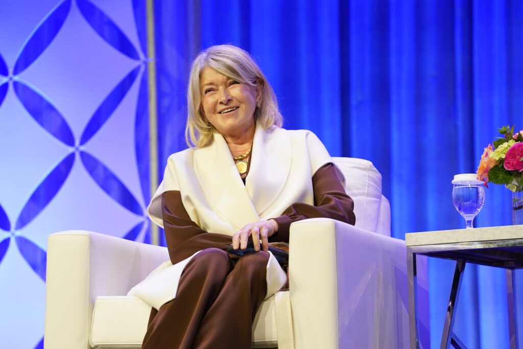 Martha Stewart smiling on stage during event