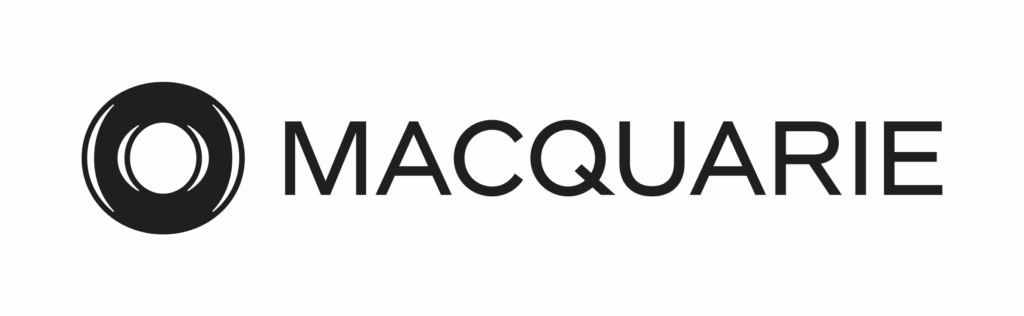 Macquarie company logo in black and white