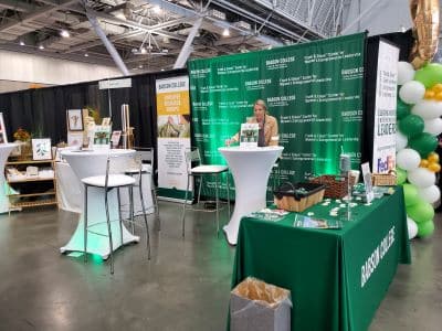 Babson College booth at business expo event