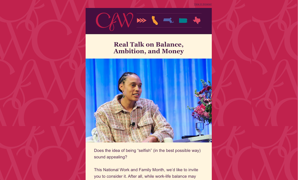 Brittney Griner discussing balance, ambition, and money on stage