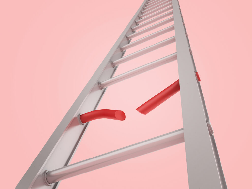 stair moving up red step