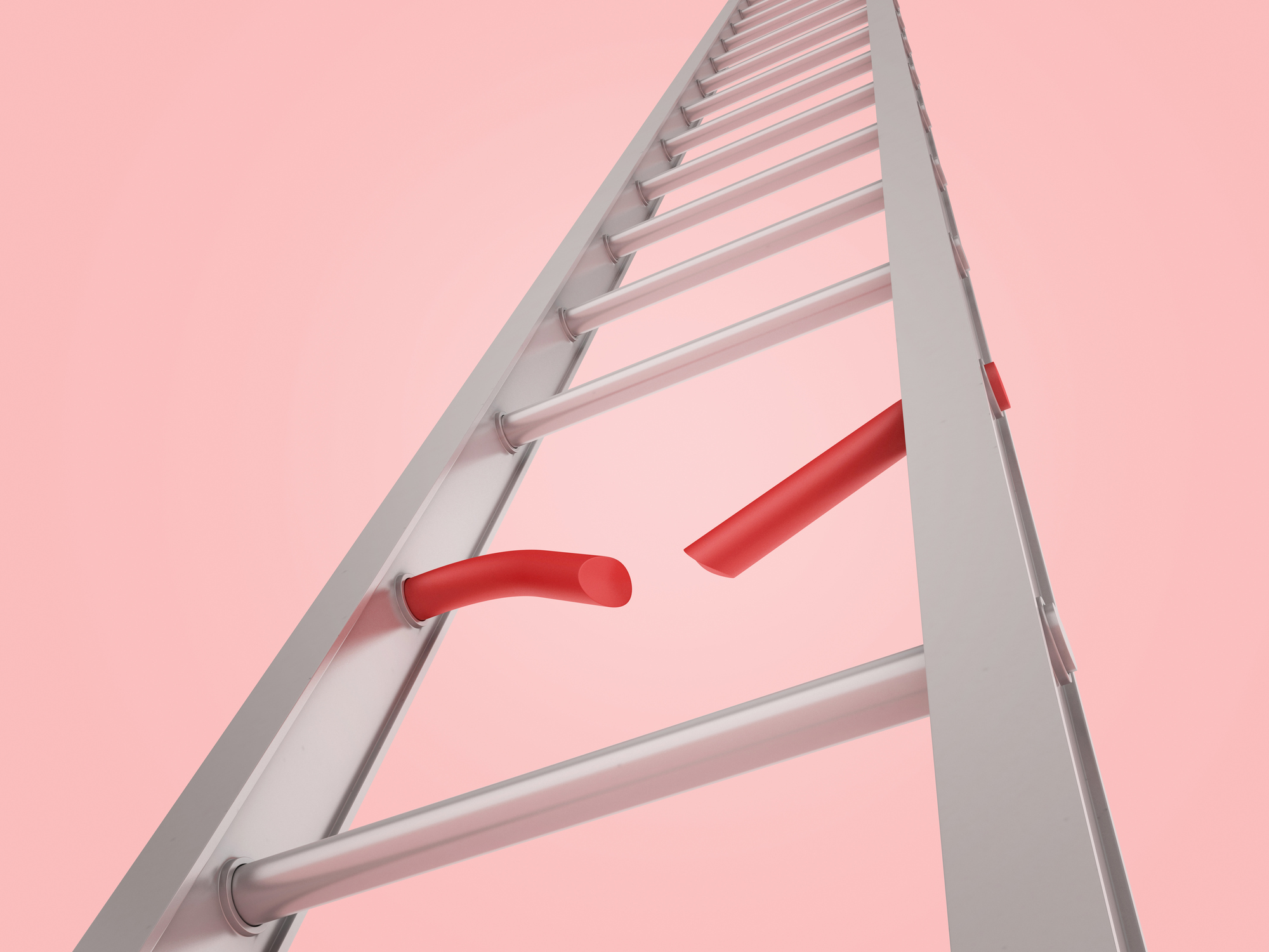 stair moving up red step