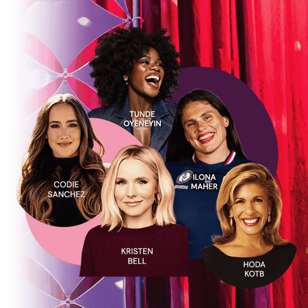 Kristen Bell, Hoda Kotb, Ilona Maher, Tunde Oyeneyin, and Codie Sanchez