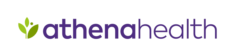 athenahealth logo with green leaf icon