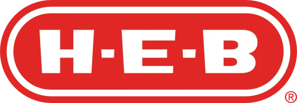 H-E-B logo in red and white