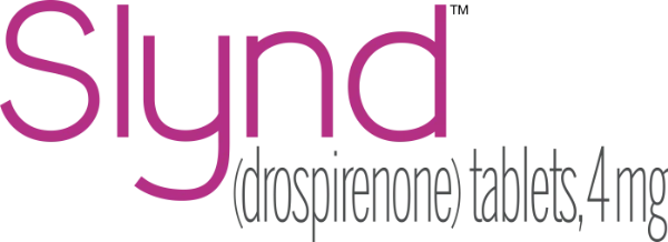 Slynd (Exeltis) logo in pink and gray text