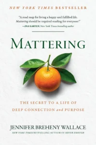 Book cover of Mattering with orange and leaves