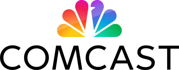 Comcast logo featuring colorful peacock feathers