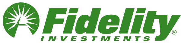 Fidelity Investments logo in green with sun and pyramid symbol