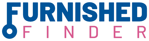 Furnished Finder logo in blue and pink