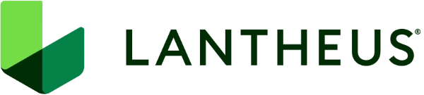 Lantheus logo in green with geometric leaf icon